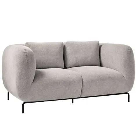 Ebony Sofa - Double Seater - Warm Grey